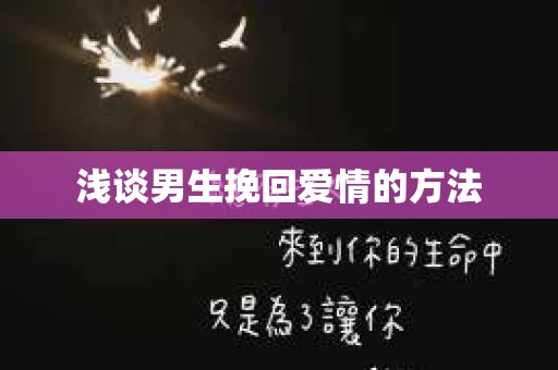 浅谈男生挽回爱情的方法