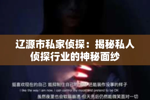 辽源市私家侦探：揭秘私人侦探行业的神秘面纱