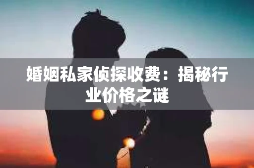婚姻私家侦探收费：揭秘行业价格之谜