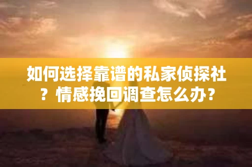 如何选择靠谱的私家侦探社？情感挽回调查怎么办？